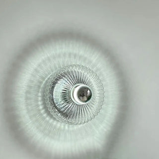 Contemporary Chrome Ribbed Glass Shade Wall Sconce Zawala Image - 10