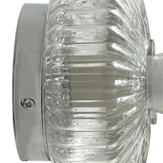 Contemporary Chrome Ribbed Glass Shade Wall Sconce Zawala Image - 11
