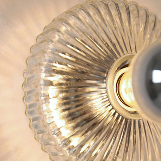 Contemporary Chrome Ribbed Glass Shade Wall Sconce Zawala Image - 13