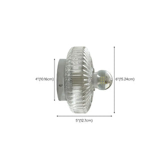 Contemporary Chrome Ribbed Glass Shade Wall Sconce Zawala #size