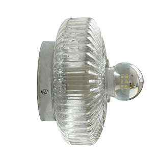 Contemporary Chrome Ribbed Glass Shade Wall Sconce Zawala Image - 6