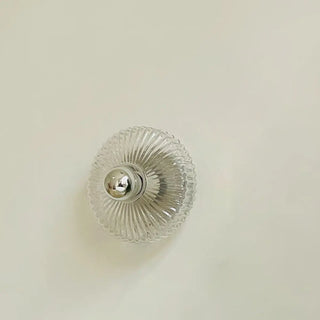 Contemporary Chrome Ribbed Glass Shade Wall Sconce Zawala Image - 7