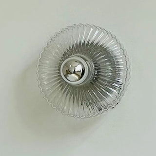 Contemporary Chrome Ribbed Glass Shade Wall Sconce Zawala Image - 9