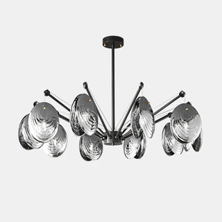 ZOWALA - Contemporary Chrome Shell Black Large Chandelier Image - 12