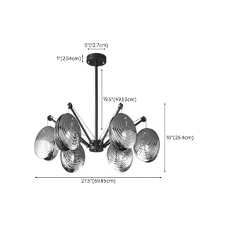 ZOWALA - Contemporary Chrome Shell Black Large Chandelier #size