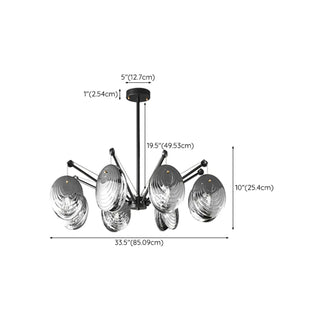 ZOWALA - Contemporary Chrome Shell Black Large Chandelier Image - 15
