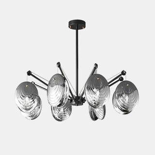 ZOWALA - Contemporary Chrome Shell Black Large Chandelier Image - 9
