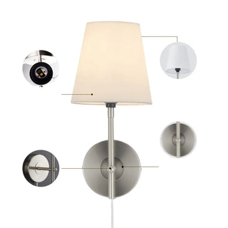 ZOWALA - Contemporary Chrome Cylinder Bedroom Wall Sconce Image - 14