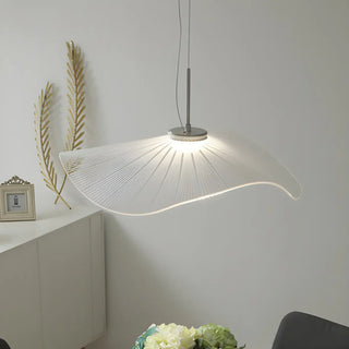Artistic Contemporary Wave Acrylic Dining Room Pendant Light Zawala Image - 3
