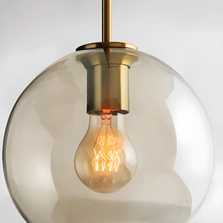 ZOWALA - Contemporary Drum Glass Dining Room Cognac Pendant Light Image - 11