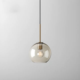 ZOWALA - Contemporary Drum Glass Dining Room Cognac Pendant Light Image - 6
