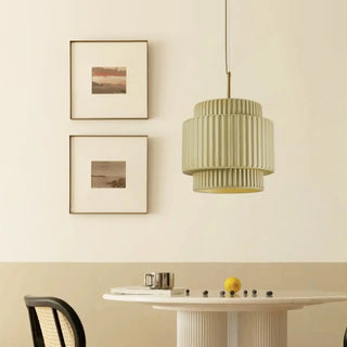 ZOWALA - Contemporary Cylinder Resin Dining Room Green Pendant Light Image - 1