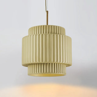ZOWALA - Contemporary Cylinder Resin Dining Room Green Pendant Light Image - 13