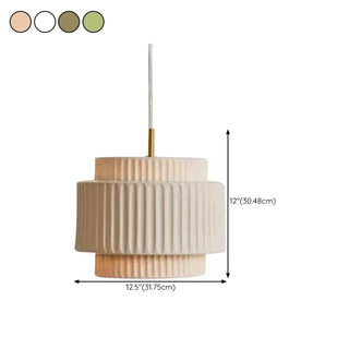 ZOWALA - Contemporary Cylinder Resin Dining Room Green Pendant Light #size