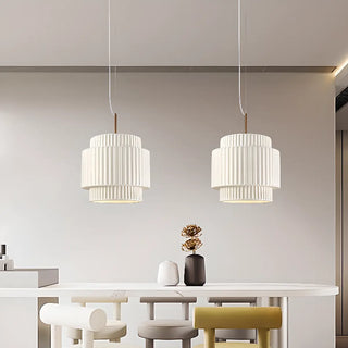 ZOWALA - Contemporary Cylinder Resin Dining Room Green Pendant Light Image - 2