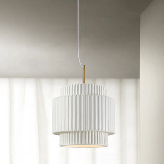 ZOWALA - Contemporary Cylinder Resin Dining Room Green Pendant Light Image - 4