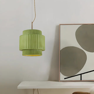 ZOWALA - Contemporary Cylinder Resin Dining Room Green Pendant Light Image - 5