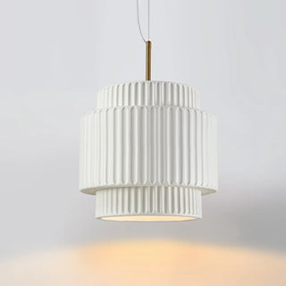 ZOWALA - Contemporary Cylinder Resin Dining Room Green Pendant Light Image - 6