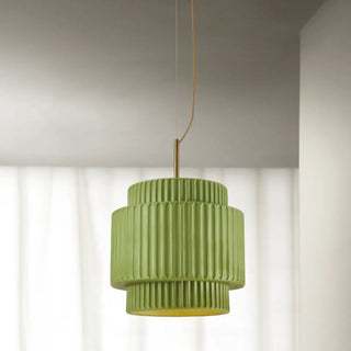 ZOWALA - Contemporary Cylinder Resin Dining Room Green Pendant Light Image - 7
