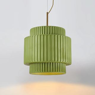 ZOWALA - Contemporary Cylinder Resin Dining Room Green Pendant Light Image - 8