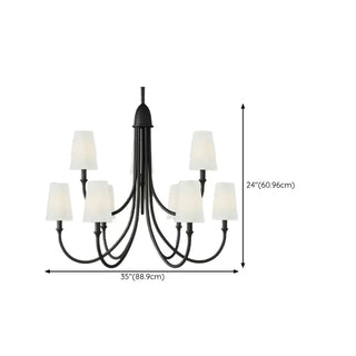 Contemporary Arm Fabric Large Dining Room Black Chandelier Image - 14