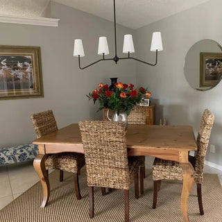 Contemporary Arm Fabric Large Dining Room Black Chandelier Image - 7