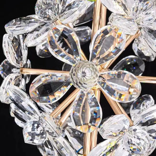 ZOWALA - Contemporary Dome Crystal Bedroom Gold Pendant Light Image - 16