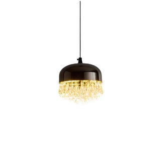 ZOWALA - Contemporary Dome Crystal Bedroom Gold Pendant Light Image - 18