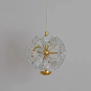 ZOWALA - Contemporary Dome Crystal Bedroom Gold Pendant Light Image - 19