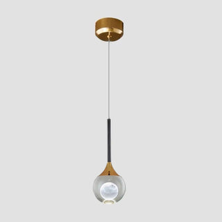 ZOWALA - Contemporary Dome Crystal Bedroom Gold Pendant Light Image - 10
