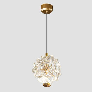 ZOWALA - Contemporary Dome Crystal Bedroom Gold Pendant Light Image - 21