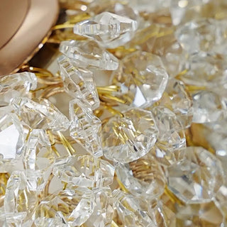 ZOWALA - Contemporary Dome Crystal Bedroom Gold Pendant Light Image - 12