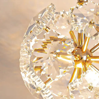 ZOWALA - Contemporary Dome Crystal Bedroom Gold Pendant Light Image - 9