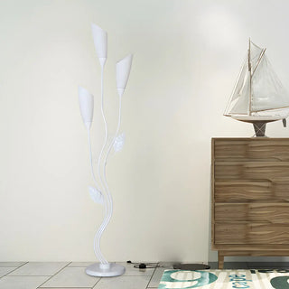 Contemporary Black Tree and Cone Metal Floor Lamp Zawala Image - 2