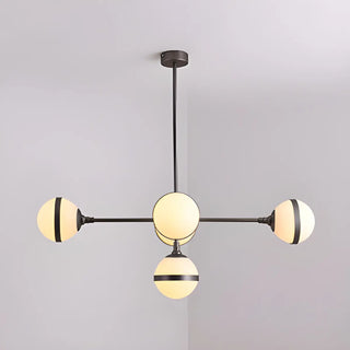 ZOWALA - Contemporary Gold Milk Glass Globe Chandelier Dining Room Image - 10