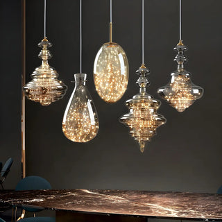 ZOWALA - Contemporary Dining Room Geometric Glass Pendant Light Image - 2
