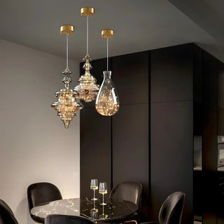 ZOWALA - Contemporary Dining Room Geometric Glass Pendant Light Image - 3