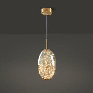 ZOWALA - Contemporary Dining Room Geometric Glass Pendant Light Image - 5