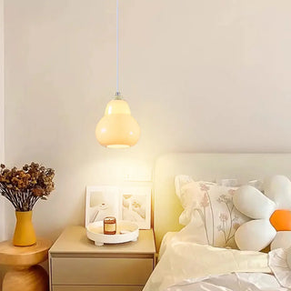 ZOWALA - Contemporary White Glass Gourd Pendant Light Image - 1