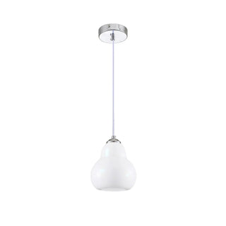 ZOWALA - Contemporary White Glass Gourd Pendant Light Image - 11