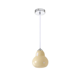 ZOWALA - Contemporary White Glass Gourd Pendant Light Image - 12