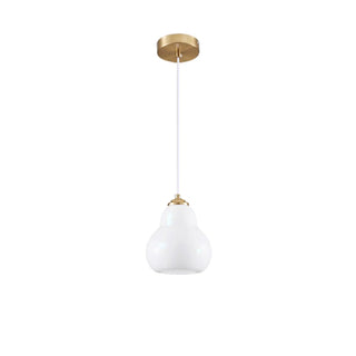 ZOWALA - Contemporary White Glass Gourd Pendant Light Image - 13