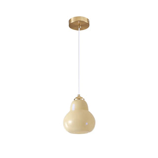 ZOWALA - Contemporary White Glass Gourd Pendant Light Image - 14