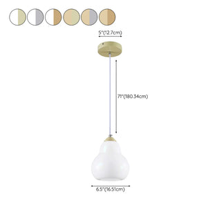 ZOWALA - Contemporary White Glass Gourd Pendant Light #size