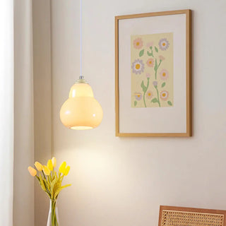 ZOWALA - Contemporary White Glass Gourd Pendant Light Image - 3