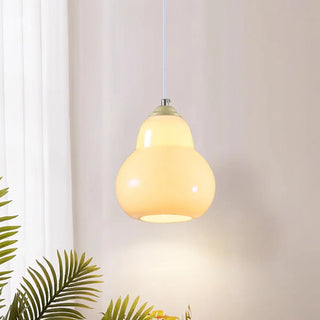 ZOWALA - Contemporary White Glass Gourd Pendant Light Image - 4