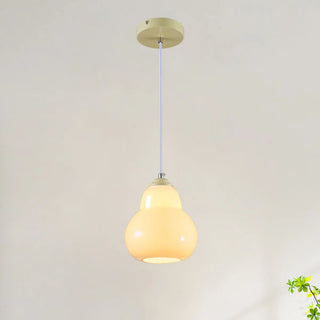 ZOWALA - Contemporary White Glass Gourd Pendant Light Image - 5