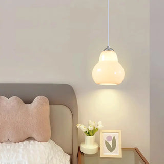 ZOWALA - Contemporary White Glass Gourd Pendant Light Image - 6