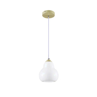 ZOWALA - Contemporary White Glass Gourd Pendant Light Image - 9