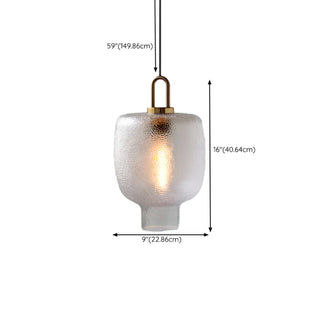 Contemporary Lantern Glass Living Room Gold Pendant Light Image - 15
